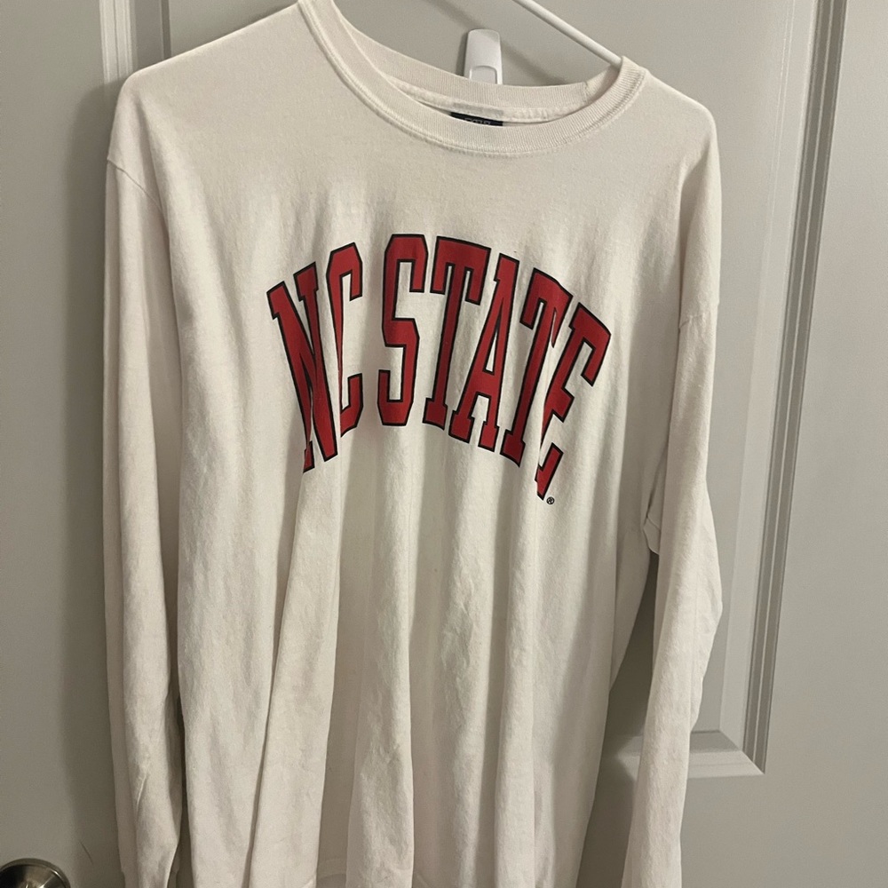 NC State White Long Sleeve Shirt